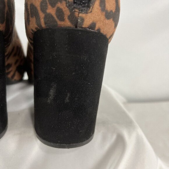 Steve Madden Confident Fabric Leopard Print Block Heel Bootie Women’s Size 8.5 - Picture 10 of 16